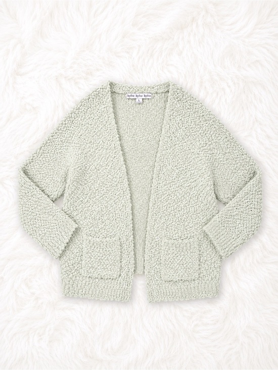 HYFVE Sweaters - HYFVE Sage Green Popcorn Knit Cardigan Large Cozy Boho Chunky Open Front Sweater